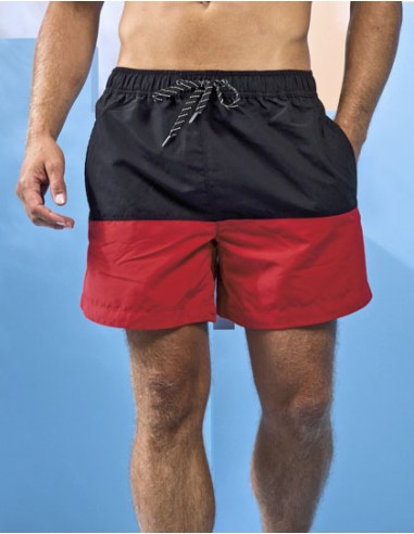 ASQ-AQ056-Mens Block Colour Swim Shorts